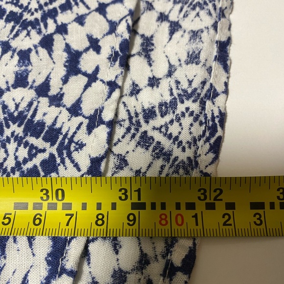 4OUR DREAMERS MEDIUM blue & white Buttoned blouse, LINEN blend - EUC - Picture 5 of 6